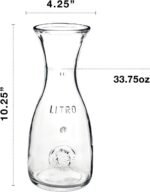 Bormioli Rocco Misura PZ Carafe, 33.75 oz - Embossed Marking, Wide Mouth & Lipped Rim for Easy Pouring - Thick Durable Glass for Water, Wine & Juice, Made in Italy, Dishwasher Safe - Image 3