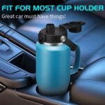 32 40 OZ Insulated Water-Bottle with Handle - Straw & Chug Lid, Strap Carrier Bag & Protective Boot, Stainless Steel Coffee Travel Tumblers, Leak-Proof, Skinny Flask Fit in Car Cup Holder - Image 3