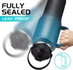 32 40 OZ Insulated Water-Bottle with Handle - Straw & Chug Lid, Strap Carrier Bag & Protective Boot, Stainless Steel Coffee Travel Tumblers, Leak-Proof, Skinny Flask Fit in Car Cup Holder - Image 5