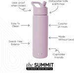 Simple Modern Water Bottle with Straw Lid Vacuum Insulated Stainless Steel Metal Cup Bottles | Reusable Leak Proof BPA-Free Flask for Gym, Travel, Sports | Summit Collection | 22oz, Lavender Mist - Image 3