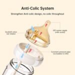 Natural Nursing Glass Baby Bottle - with Anti-Colic Vent System - BPA-Free, 5oz with Medium Flow Nipple, 0-6 Months, 2 Pack (Includes 4pcs Nipples) - Image 4