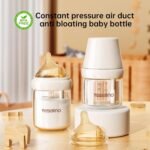 Natural Nursing Glass Baby Bottle - with Anti-Colic Vent System - BPA-Free, 5oz with Medium Flow Nipple, 0-6 Months, 2 Pack (Includes 4pcs Nipples) - Image 6