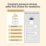 Natural Nursing Glass Baby Bottle - with Anti-Colic Vent System - BPA-Free, 5oz with Medium Flow Nipple, 0-6 Months, 2 Pack (Includes 4pcs Nipples) - Image 8