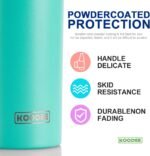 koodee 20 oz Tumbler with Lid and Straw -4 Pack Insulated Skinny Tumblers Stainless Steel Double Wall Water Cup (Yellow/Teal/Sky Blue/Wine Red) - Image 3