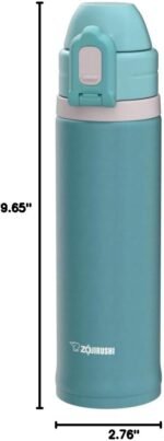 Zojirushi SD-CS50-GM Direct Drinking Water Bottle, Sports Type, Stainless Steel, Straw Bottle, 0.52L, Mint - Image 6