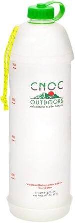 Cnoc Outdoors Vesica Collapsible Water Bottle, Narrow Mouth Green, 28mm Thread, Sawyer Compatible - Image 4