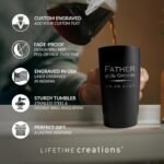Lifetime Creations Engraved Personalized Father of the Groom Tumbler (Matte Black) 20 oz - Stainless Steel Coffee Travel Mug, Father of the Groom Gift - Image 3