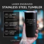Lifetime Creations Engraved Personalized Father of the Groom Tumbler (Matte Black) 20 oz - Stainless Steel Coffee Travel Mug, Father of the Groom Gift - Image 4