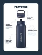LifeStraw Go Series — Insulated Stainless Steel Water Filter Bottle for Travel and Everyday Use Removes Bacteria, Parasites and Microplastics, Improves Taste, 1L Aegan Sea - Image 4