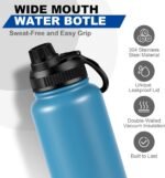 32 oz Insulated Water Bottle, Keep Cold 24H, Leak Proof Stainless Steel Water Bottle with Spout Lid - Image 3