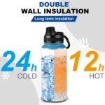 32 oz Insulated Water Bottle, Keep Cold 24H, Leak Proof Stainless Steel Water Bottle with Spout Lid - Image 4