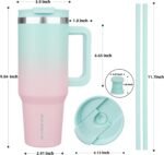 BJPKPK Tumbler With Handle And Straw 40oz Insulated Tumbler Cups With Lid Stainless Steel Travel Coffee Mug,Bubble Gum - Image 4