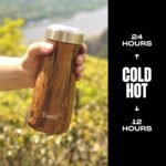 S'well Stainless Steel Traveler, 16oz, Teakwood, Triple Layered Vacuum Insulated Containers Keeps Drinks Cold for 24 Hours and Hot for 12, BPA Free, Easy Carrying On the Go - Image 3
