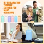 6 Set Sublimation Tumbler with Lid and Straw 16 oz Sublimation Insulated Cup Stainless Steel Cup with Packing Box Ribbon Transparent Handbag for Iced Coffee Juice Soda (6 Colors) - Image 6