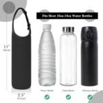 Linkidea Plastic Bottled Water Sleeve with Carry Strap Compatible with 16.9/20 Fl Oz Lifewtr, Smartwater, Portable Disposable Water Bottle Cover Holder for Outdoor, Black - Image 3