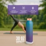 100% Pure Copper Water Bottle for Drinking – 30 oz (900 ml), Leak-Proof Ayurvedic Benefits Drinkware – Ombre Blue Finish, Eco-Friendly – Ideal for Yoga, Gym, Office, Travel - Image 4