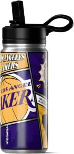 Hydrapeak x NBA Los Angeles Lakers 20 oz Stainless Steel Water Bottle, Officially Licensed Double Wall Insulated Sports Bottle with Straw Lid, Reusable Leakproof Gift for Kids & Adults - Image 3