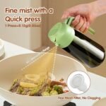 YARRAMATE 2PCS 16oz/470ml Oil Sprayer for Cooking with Stickers, Food-Grade 2 in 1 Olive Oil Dispenser Bottle for Kitchen, Premium Dark Green Glass Oil Bottle for Air Fryer, BBQ (White & Green) - Image 6