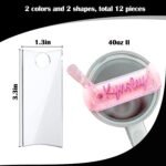 Name Plate for 40 Oz Stanley Cups,12 PCS Acrylic Nameplate Personalized Name Tag Blank Compatible with Stanley Tumbler Topper Lid Accessories (transparent) - Image 3