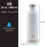 MIZU - V8 Water Bottle | 26 oz. Double Wall Stainless Steel Vacuum Insulated | Narrow Mouth with Leak Proof Cap | Multiple Colors | BPA Free - Image 3