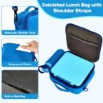Kids Bento Lunch Box with 8oz Soup Thermo, Water Bottle, Kids Leakproof Lunch Food Containers with 4 Compartment, Insulated Hot Food Jar with Lunch Bag for School, Trvael (Blue) - Image 4