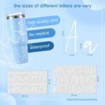 4 Pcs UV DTF Cup Wrap Custom Name Sticker for 12-40 oz Tumbler Personalized Transfer Letter Alphabet Vinyl Stickers for Water Bottle Glass Tumbler Notebooks DIY Crafts(White) - Image 3