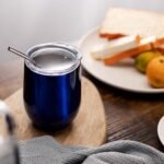 COMOOO Stainless Steel Wine Tumbler Glass Set of 4 with Lid and Straw 12oz Double Wall Vacuum Insulated Travel Tumbler Cup Stemless for Coffee Wine Cocktails Ice Cream Cup (Royal blue, 4) - Image 7