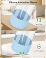 2 Pack Glass Spray Bottles 8 oz, Empty Refillable Containers with Silicone Sleeve Protection, Glass Spray Bottles for Cleaning Solutions, Hair and Plants with Adjustable Nozzles Blue&Grey - Image 4