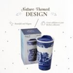 Spode Blue Italian 12oz Porcelain Travel Mug with Lid – Scenic Patterned Drinkware with Decorative Border - Portable Ceramic Coffee Cup for Brunch, Tea, On-the-Go Hot Beverage Moments - Image 4