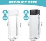 16 PCS Plastic Water Bottle Bulk 15oz Reusable Sports Water Bottle with Handle Strap, Leakproof Lightweight Portable Waterbottle for School Gym Fitness Travel (Black&White, Rectangle) - Image 3