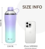 Insulated Water Bottle for Women, 24 oz Stainless Steel Water Bottles, Double Walled, 2 Lids (Chug & Tumbler) - Hydrate & Caffeinate,Available Gift Wrapping - Image 3