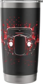 Lowered 32 Coupe Deuce American Flag Star Custom Hot Rod Stainless Steel Insulated Tumbler - Image 4