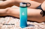 HYDRO CELL Stainless Steel Insulated Water Bottle with Straw - For Cold & Hot Drinks - Metal Vacuum Flask with Screw Cap and Modern Leakproof Sport Thermos for Adults (Teal/Blue 24oz) - Image 4