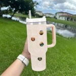 63 National Parks Water Bottle with Stickers,40 oz Tumbler with Handle and Straw,2 Lids,40 oz Double Wall Insulated Tumbler,Stainless Steel Leak Proof Tumbler,Travel Coffee Mug (Rose Quartz) - Image 6