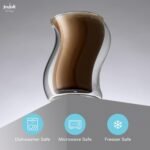 JoyJolt Pivot Double Insulated Cocktail Glasses - Set of 2 Unique 8 oz Double Wall Tumbler - Engaging Optical Effect Double Wall Glass - Suitable for Tea, Cappuccino, Coffee, or Iced Beverages - Image 3