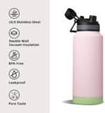 40 oz Insulated Sports Water Bottle with Straw, Vacuum Stainless Steel Water Flask with Handle, Thermal Metal Water Cup Mug with 2-in-1 Lid, Lavender - Image 4