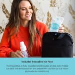 J.L. Childress MaxiCOOL Breast Milk Cooler Travel Bag - Insulated Baby Bottle Storage Bag, Portable Organizer Pack for Moms, Includes Ice Pack for Food & Breast Milk, Fits 4 Bottles - Black - Image 4