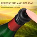 18 Pieces Wine Saver Pump with Vacuum Reusable Preserver Practical Wine Keeper Bottle Sealer Keep Fresh for Kitchen Office Home Adult Party Favor Supplies(Black) - Image 5