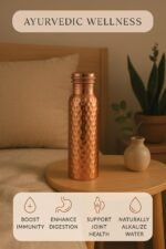 Pure Copper Water Bottle 34oz - 100% Natural Copper, Eco-Friendly, Detoxifying, Leakproof, BPA-Free, Perfect for Hydration, Travel, and Home Use - Image 4