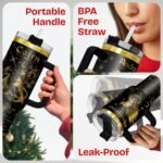 34HD Fantasy Dragon Rider Tumbler 40oz with Lid and Straw, Laser Engraved Adventure Stainless Vacuum Cup - Mythical Wing Inspired Birthday Bookish Gift for Fantasy Fans and Readers - Image 5