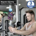 Magnetic Gym Bag with 27 oz Gym Bottle, Water Bottle Holder Pouch Carrier Bag with Adjustable Strap, Side Pockets, for Outdoor Workout - Image 3