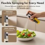 Oil Sprayer Set of 2 Oil Spray Bottle Made of Stainless Steel & Glass, for Healthy Cooking, Sprayer for Precise Dosage, for Cooking Oil & Vinegar Including (Silver Lids, 2 Pack) - Image 4