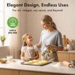 Oil Sprayer Set of 2 Oil Spray Bottle Made of Stainless Steel & Glass, for Healthy Cooking, Sprayer for Precise Dosage, for Cooking Oil & Vinegar Including (Silver Lids, 2 Pack) - Image 5