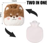 Rubber Hot Water Bottles Pain Relief with Cute Faux Fur Cover Dog01 - Image 5