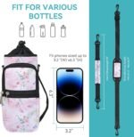 25/32/40/64oz Water Bottle Bag Holder Carrier-Insulated Crossbody Sling Case Sleeve with Strap & Pockets for Men Women Gym Cycling Travel Walking Hiking Camping - Image 5