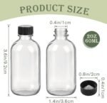 12 Pack 2oz Boston Round Glass Bottles with Funnels-Leakproof Glass Bottles with Lids for Storing Experimental Samples Preparations or Powders - Image 3