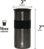 Elemental Artisan Insulated Tumbler, Triple Wall Coffee Travel Mug, Reusable Stainless Steel Coffee Tumbler with Ceramic Lid, Thermal Coffee Cups for Hot (6 Hrs) & Cold (18 Hrs), 16oz - Gunmetal - Image 3