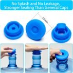 3 & 5 Gallon Water Jug Cap Reusable - Water Bottle Caps Fits 55mm Bottles,Silicone Non- Spill Lids for Anti-Splash (3 Pack) - Image 4