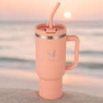 40 oz Insulated Tumbler with Handle and Straw – Double Wall Stainless Steel Vacuum Cup | Car Cup Holder Fit | Hot Cold Travel Mug | BPA Free Reusable Water Bottle Gift for Her (Sunset Pink) - Image 8