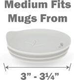 Silicone Coffee Cup Lid – Take Your Favorite Mug To-Go – Dishwasher-Safe, Reusable Coffee Mug Lid for Tumblers, Cups and Mugs with 3” to 3¼” Inside Diameter – Medium Size, Stone - Image 3